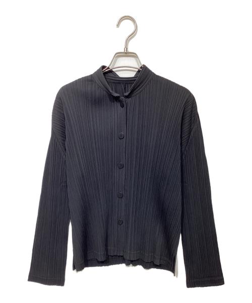 PLEATS PLEASE（プリーツプリーズ）PLEATS PLEASE (プリーツプリーズ) スタンドカラー プリーツジャケット ブラック サイズ:3の古着・服飾アイテム