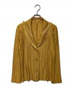 PLEATS PLEASEプリーツプリーズ）の古着「プリーツジャケット　PP13-JD202」｜イエロー