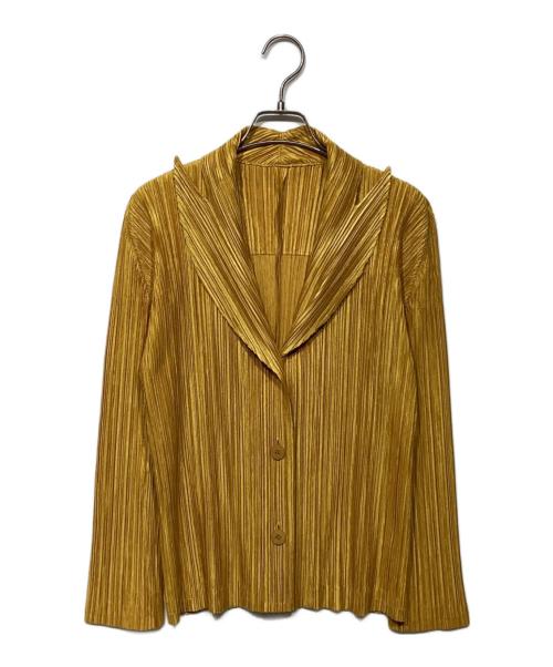 PLEATS PLEASE（プリーツプリーズ）PLEATS PLEASE (プリーツプリーズ) プリーツジャケット　PP13-JD202 イエロー サイズ:3の古着・服飾アイテム