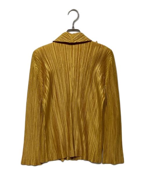PLEATS PLEASE（プリーツプリーズ）PLEATS PLEASE (プリーツプリーズ) プリーツジャケット　PP13-JD202 イエロー サイズ:3の古着・服飾アイテム
