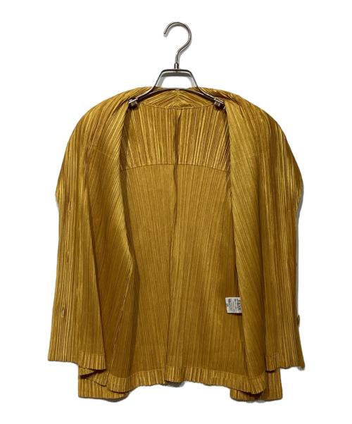 PLEATS PLEASE（プリーツプリーズ）PLEATS PLEASE (プリーツプリーズ) プリーツジャケット　PP13-JD202 イエロー サイズ:3の古着・服飾アイテム