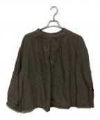 nest Robeネストローブ）の古着「リネンワークブラウス」｜ブラウン