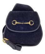 GUCCIグッチ）の古着「オールドホースビットワンショルダーバッグ　003・2113・0034」｜ネイビー