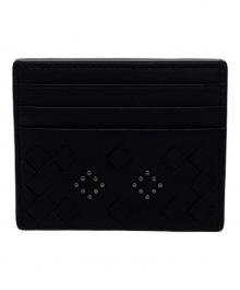 BOTTEGA VENETA（ボッテガベネタ）の古着「スタッズイントレチャートカードケース　162150」｜ブラック