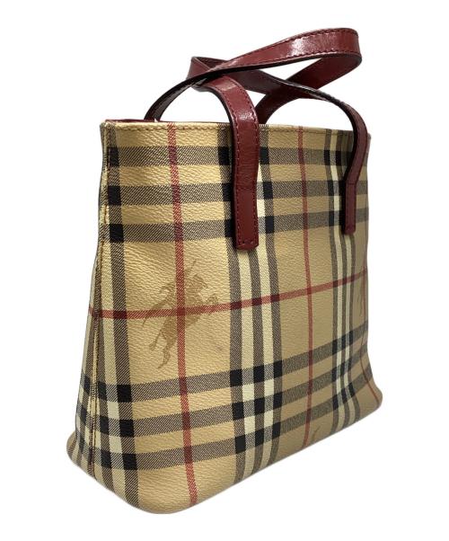 BURBERRY LONDON（バーバリーロンドン）BURBERRY LONDON (バーバリーロンドン) シャドーホース ノバチェック ハンドバッグ ベージュの古着・服飾アイテム
