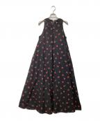 Spick and Spanスピック＆スパン）の古着「Higuchi *S フラワープリントワンピース」｜ブラック