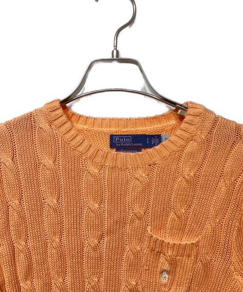POLO RALPH LAUREN（ポロ・ラルフローレン）POLO RALPH LAUREN (ポロ・ラルフローレン) ポケットケーブルニット オレンジ サイズ:Sの古着・服飾アイテム