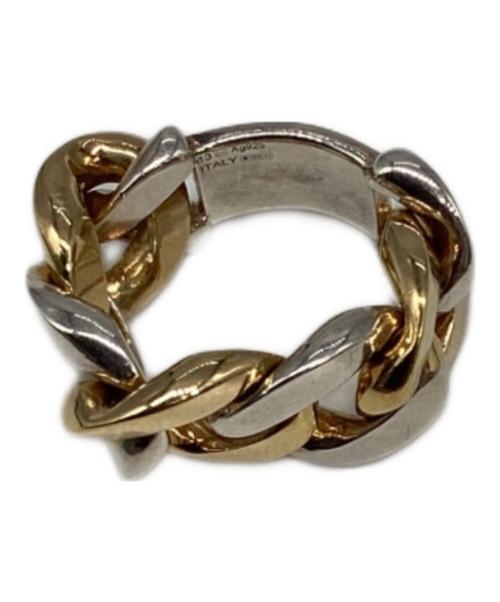 BOTTEGA VENETA（ボッテガベネタ）BOTTEGA VENETA (ボッテガベネタ) チェーンリング シルバー×ゴールド サイズ:11号の古着・服飾アイテム