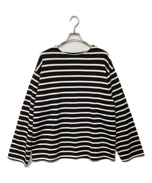 OUTIL（ウティ）OUTIL (ウティ) ウール混 ボーダーバスクシャツ ブラック×ホワイト サイズ:2の古着・服飾アイテム