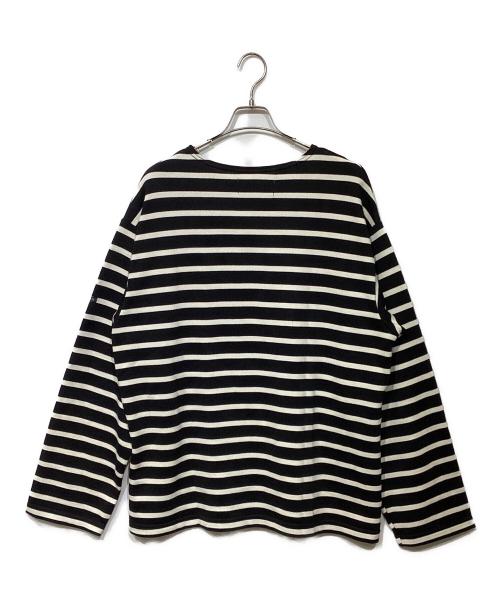 OUTIL（ウティ）OUTIL (ウティ) ウール混 ボーダーバスクシャツ ブラック×ホワイト サイズ:2の古着・服飾アイテム