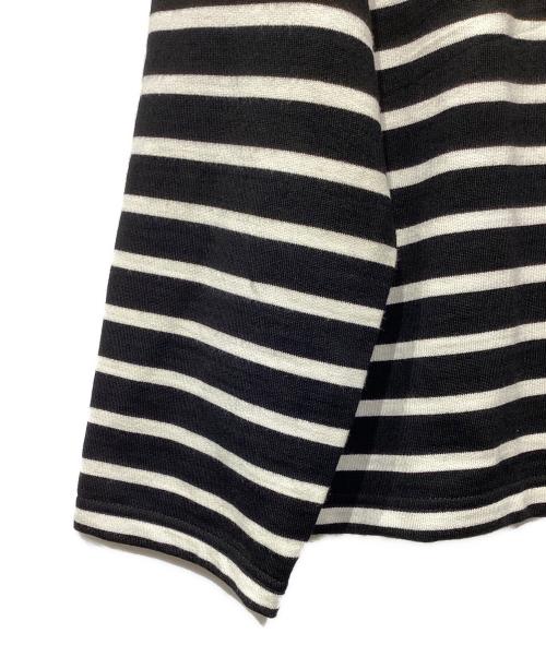 OUTIL（ウティ）OUTIL (ウティ) ウール混 ボーダーバスクシャツ ブラック×ホワイト サイズ:2の古着・服飾アイテム
