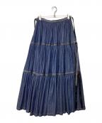 Lois CRAYONロイスクレヨン）の古着「デニムティアードスカート　11005217」｜インディゴ
