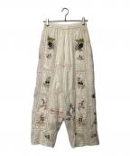 TODAYFULトゥデイフル）の古着「Embroidery Patchwork Trousers 12410703」｜ベージュ