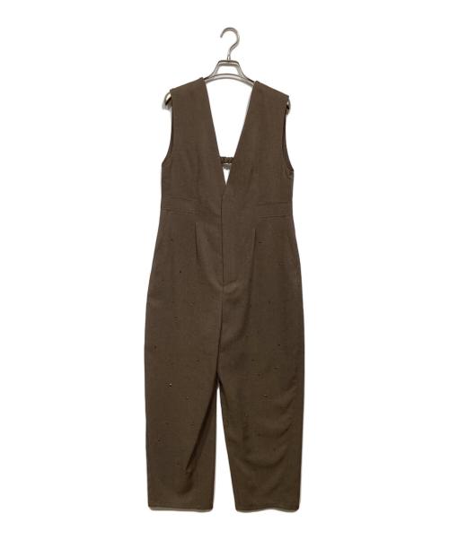 MUVEIL（ミュベール）MUVEIL (ミュベール) 水しぶきビジューサロペット　MA241FP002 ブラウン サイズ:36の古着・服飾アイテム