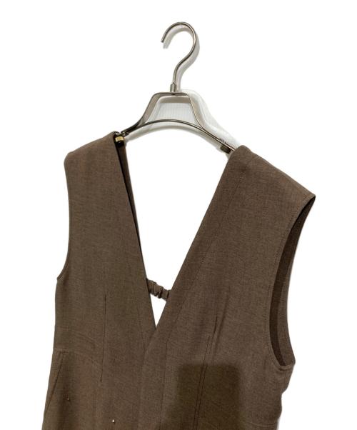 MUVEIL（ミュベール）MUVEIL (ミュベール) 水しぶきビジューサロペット　MA241FP002 ブラウン サイズ:36の古着・服飾アイテム