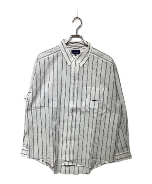 DESCENDANT（ディセンダント）DESCENDANT (ディセンダント) ストライプシャツ ホワイト×グレー サイズ:2の古着・服飾アイテム