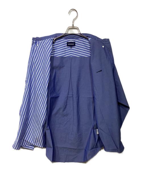 DESCENDANT（ディセンダント）DESCENDANT (ディセンダント) ストライプ切替シャツ ブルー×ホワイト サイズ:2の古着・服飾アイテム