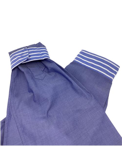 DESCENDANT（ディセンダント）DESCENDANT (ディセンダント) ストライプ切替シャツ ブルー×ホワイト サイズ:2の古着・服飾アイテム