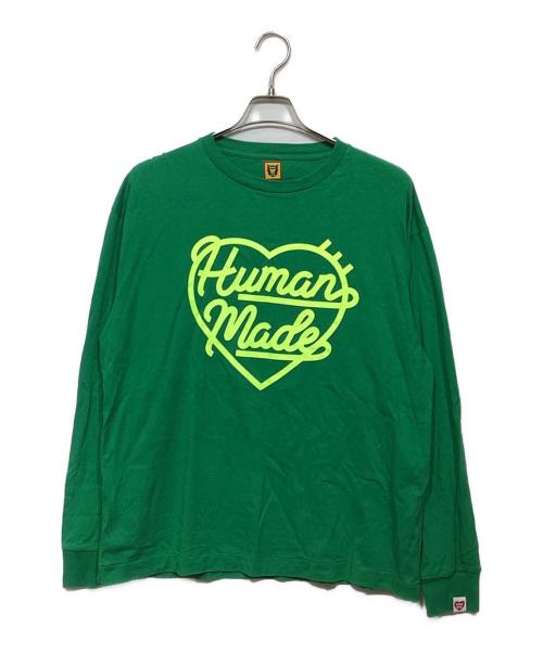 HUMAN MADE（ヒューマンメイド）HUMAN MADE (ヒューマンメイド) 23AW HEART L/S T-SHIRT グリーン サイズ:Lの古着・服飾アイテム