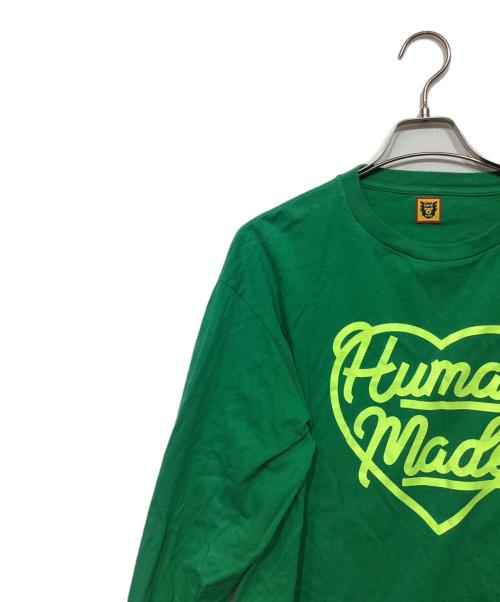 HUMAN MADE（ヒューマンメイド）HUMAN MADE (ヒューマンメイド) 23AW HEART L/S T-SHIRT グリーン サイズ:Lの古着・服飾アイテム