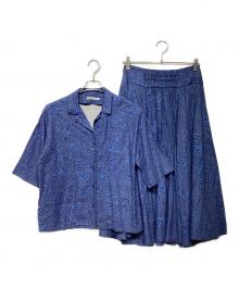 ADIEU TRISTESSE（アデュートリステス）の古着「フラワープリントセットアップ」｜ブルー