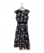 'S Max Maraエスマックスマーラ）の古着「花柄ノースリーブワンピース」｜ネイビー×ベージュ