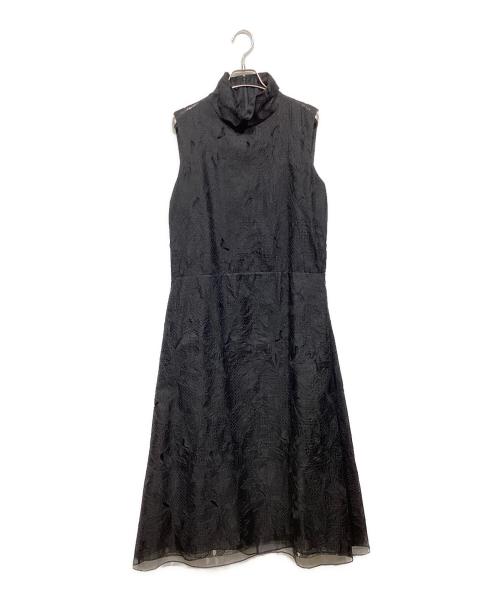 ebure（エブール）ebure (エブール) オーガンジーレースノースリーブワンピース ブラック サイズ:38の古着・服飾アイテム