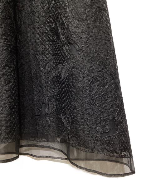 ebure（エブール）ebure (エブール) オーガンジーレースノースリーブワンピース ブラック サイズ:38の古着・服飾アイテム