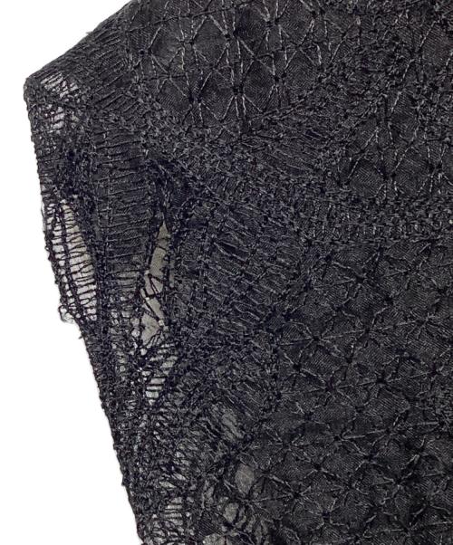 ebure（エブール）ebure (エブール) オーガンジーレースノースリーブワンピース ブラック サイズ:38の古着・服飾アイテム