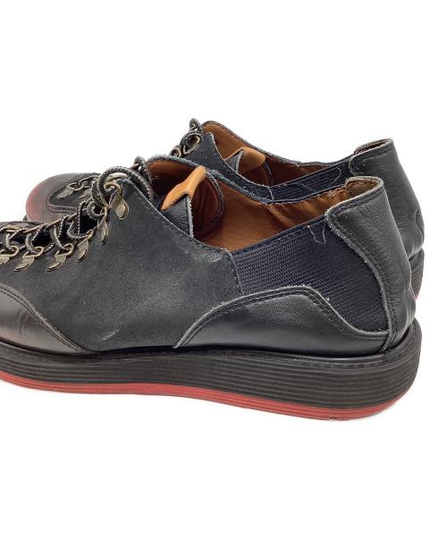 glamb（グラム）glamb (グラム) Multi Leather Lace-Up Shoes GB0321-AC04 ブラック×レッド サイズ:2の古着・服飾アイテム