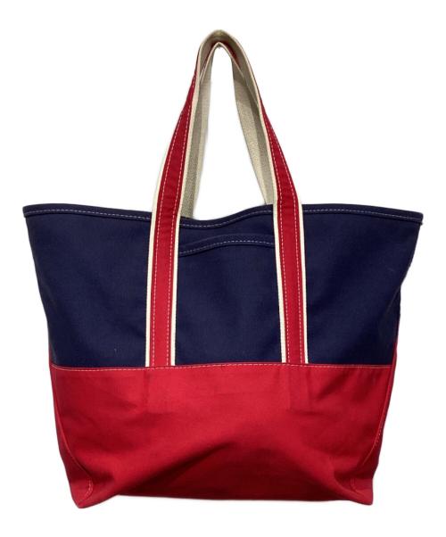 L.L.Bean（エルエルビーン）L.L.Bean (エルエルビーン) BEAMS (ビームス) Boat and Tote 518676 ネイビー×レッドの古着・服飾アイテム