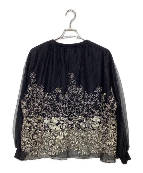 Ameri（アメリ）Ameri (アメリ) LULA TULLE EMBROIDERY SWEAT ブラック サイズ:Fの古着・服飾アイテム