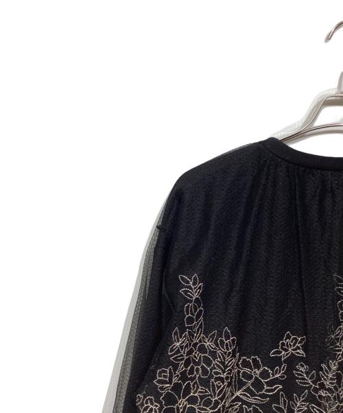 Ameri（アメリ）Ameri (アメリ) LULA TULLE EMBROIDERY SWEAT ブラック サイズ:Fの古着・服飾アイテム