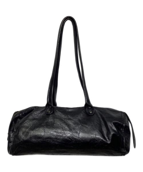 YOHJI YAMAMOTO（ヨウジヤマモト）YOHJI YAMAMOTO (ヨウジヤマモト) カウレザーハンドバッグ ブラックの古着・服飾アイテム