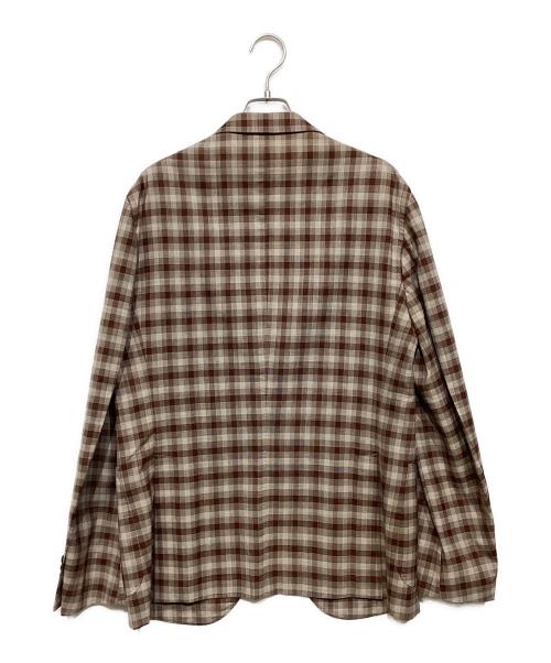 BOGLIOLI（ボリオリ）BOGLIOLI (ボリオリ) チェック セットアップスーツ ブラウン×ベージュ サイズ:50の古着・服飾アイテム