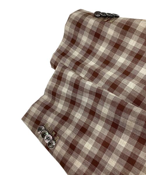 BOGLIOLI（ボリオリ）BOGLIOLI (ボリオリ) チェック セットアップスーツ ブラウン×ベージュ サイズ:50の古着・服飾アイテム