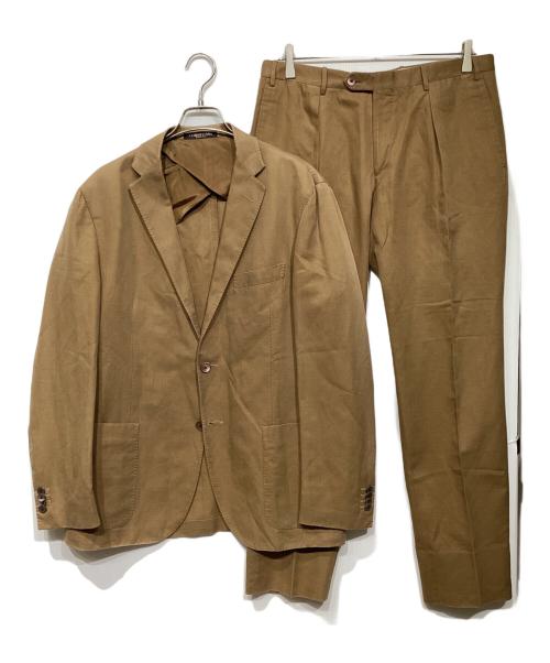 CORNELIANI（コルネリアーニ）CORNELIANI (コルネリアーニ) コットンリネン セットアップスーツ ブラウン サイズ:50の古着・服飾アイテム