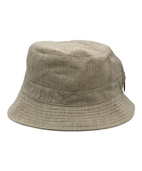 HERMES（エルメス）HERMES (エルメス) サイドジップリネンバケットハット ベージュの古着・服飾アイテム
