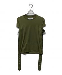MARQUES ALMEIDA（マルケス アルメイダ）の古着「ベルトデザインTシャツ」｜グリーン