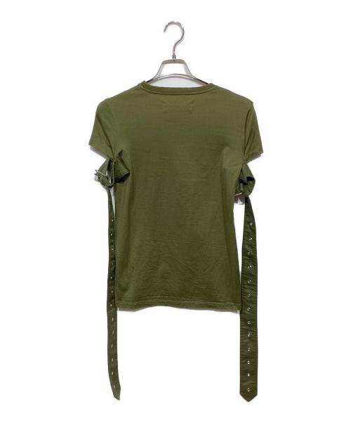 MARQUES ALMEIDA（マルケス アルメイダ）MARQUES ALMEIDA (マルケス アルメイダ) ベルトデザインTシャツ グリーン サイズ:Mの古着・服飾アイテム