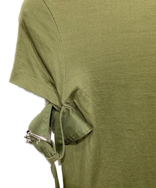 MARQUES ALMEIDA（マルケス アルメイダ）MARQUES ALMEIDA (マルケス アルメイダ) ベルトデザインTシャツ グリーン サイズ:Mの古着・服飾アイテム