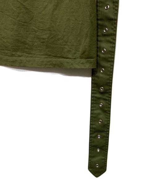 MARQUES ALMEIDA（マルケス アルメイダ）MARQUES ALMEIDA (マルケス アルメイダ) ベルトデザインTシャツ グリーン サイズ:Mの古着・服飾アイテム