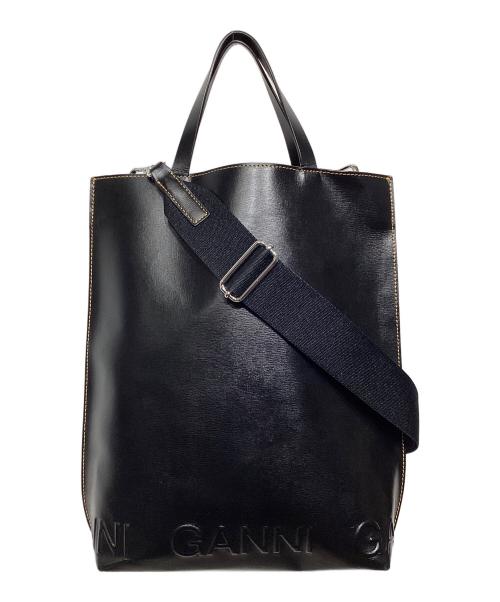 GANNI（ガニー）GANNI (ガニー) BANNER MEDIUM TOTE ブラックの古着・服飾アイテム