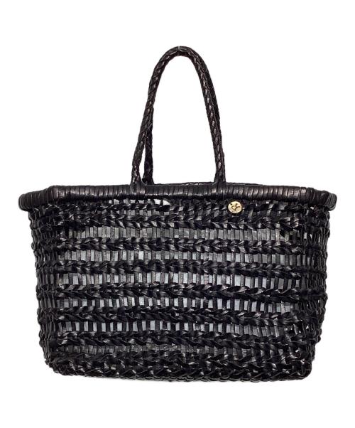 45R（フォーティファイブ・アール）45R (フォーティファイブ・アール) レザーメッシュ編み込みトートバッグ ブラウンの古着・服飾アイテム