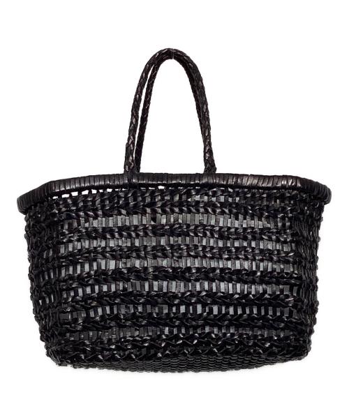 45R（フォーティファイブ・アール）45R (フォーティファイブ・アール) レザーメッシュ編み込みトートバッグ ブラウンの古着・服飾アイテム