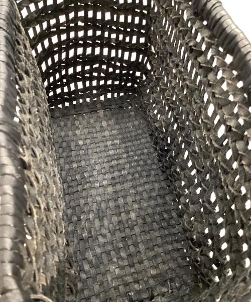 45R（フォーティファイブ・アール）45R (フォーティファイブ・アール) レザーメッシュ編み込みトートバッグ ブラウンの古着・服飾アイテム