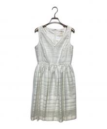 Kate Spade（ケイトスペード）の古着「ribbon organza fit and flare dress」｜ホワイト