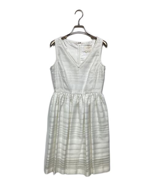 Kate Spade（ケイトスペード）Kate Spade (ケイトスペード) ribbon organza fit and flare dress ホワイト 未使用品の古着・服飾アイテム