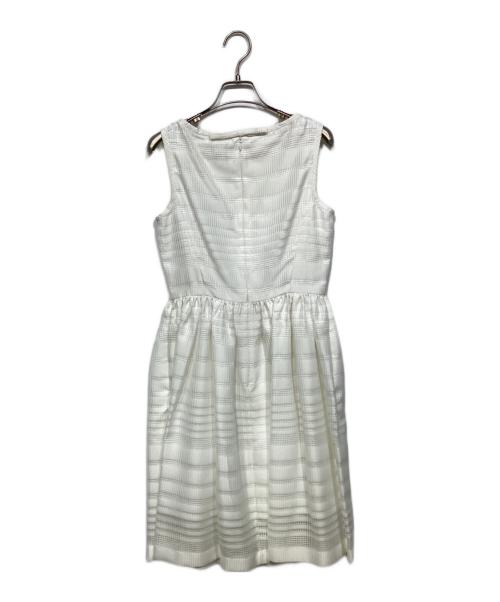 Kate Spade（ケイトスペード）Kate Spade (ケイトスペード) ribbon organza fit and flare dress ホワイト 未使用品の古着・服飾アイテム