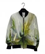 TAAKKターク）の古着「SILK BLOUSON TA23SS-BL033」｜ベージュ×グリーン